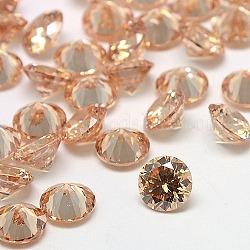 Cubic Zirconia Cabochons, Grade A, Faceted, Diamond, Navajo White, 6x4mm