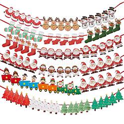 80 шт. рождественские украшения баннеры флаги, бумажные висящие баннеры флаги, для украшения рождественской елки с 10 веревкой, разноцветные, 187x130 мм