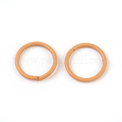 Iron Open Jump Rings, Orange, 18 Gauge, 10x1mm, Inner Diameter: 8mm