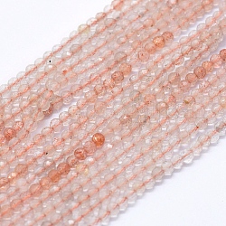 Fragola naturale perle di quarzo fili, grado a, colore sfumato, stile sfumato, tondo, sfaccettato, 3mm, Foro: 0.5 mm, circa 153pcs/filo, 15.35 pollice (39 cm)