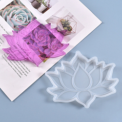 DIY Lotus Cup Mat Silikonformen, Untersetzer Formen, Gießformen aus Harz, weiß, 128x165x10.5 mm