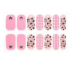 Cubierta completa nombre pegatinas de uñas, autoadhesivo, para decoraciones con puntas de uñas, rosa, 24x8mm, 14pcs / hoja