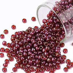Toho perles de rocaille rondes, Perles de rocaille japonais, (331) baie sauvage aux reflets dorés, 8/0, 3mm, Trou: 1mm, environ 220 pcs/10 g