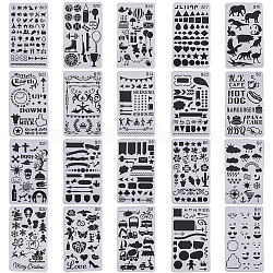 Gorgecraft Plastic Drawing Painting Stencils Templates, Mixed Pattern, White, 18x10.5x0.03cm, 20pcs/set