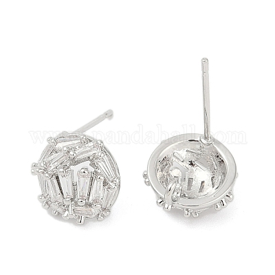 Латунные серьги-гвоздики из циркония KK-Z094-12P-1