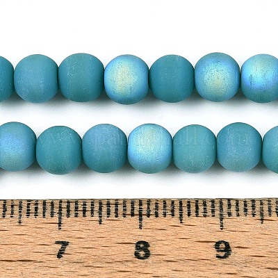 Нити из матовых непрозрачных стеклянных бусин GLAA-T032-P6mm-MBB13A-1