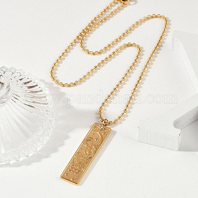 Ожерелья с подвеской в виде созвездия из нержавеющей стали 304 с прозрачным кубическим цирконием для женщин и мужчин NJEW-S435-01G-K-1