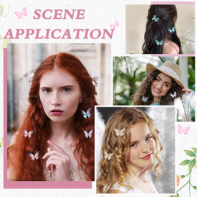 4 упаковка 4 цвета тканевая заколка для волос бабочка из кожи аллигатора FIND-CP0002-48-1