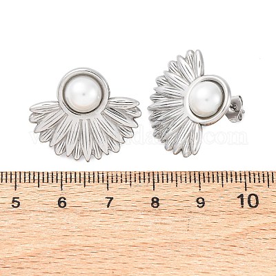 Серьги-гвоздики из нержавеющей стали 304 EJEW-B108-14P-1