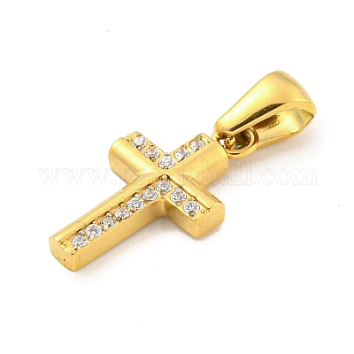 Подвески из нержавеющей стали 304 с ионным покрытием (IP) и кубическим цирконием STAS-C102-04A-G-1