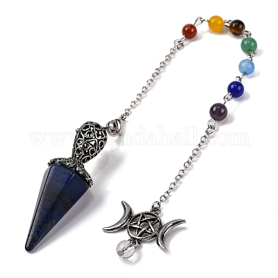 Биолокационные маятники из натурального лазурита с заостренным шестиугольным конусом G-Q184-03D-AS-1