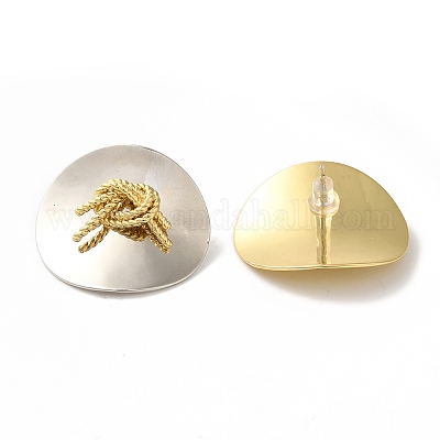 Серьги-гвоздики из латуни с микропаве из прозрачного кубического циркония EJEW-B062-01GP-02A-1