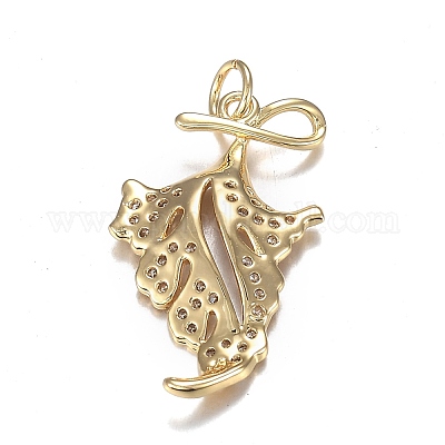 Кулоны из латуни с прозрачным фианитом ZIRC-F120-066G-1