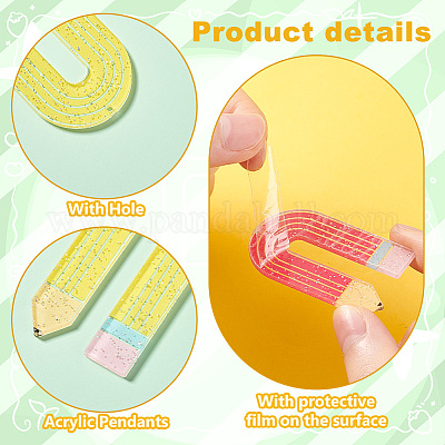 18шт 9 цвета акриловые подвески OACR-PH0004-31-1