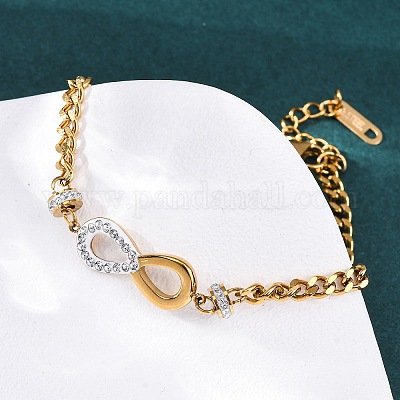 Браслеты из нержавеющей стали 304 с цепочкой бесконечности BJEW-Z099-03G-1