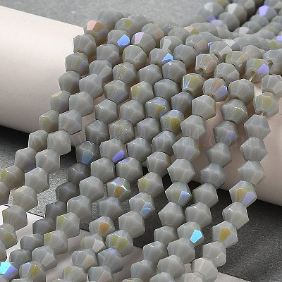 Непрозрачный сплошной цвет имитация нефрита стеклянные бусины пряди EGLA-A039-P4mm-L14-1