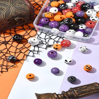 Набивные деревянные европейские бусины WOOD-FS0001-30-1