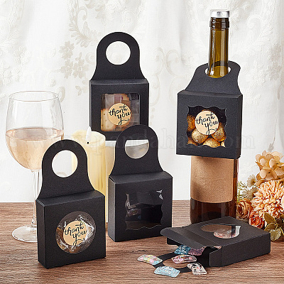 48 шт. 4-х стилевые квадратные подарочные коробки для хранения из крафт-бумаги с окном из ПВХ и ручкой с отверстием CON-PH0003-05A-1