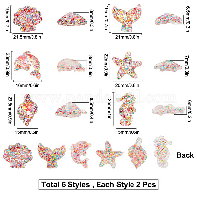 Аксессуары из прозрачных смоляных кабошонов с плоской задней крышкой RESI-SC0001-54-1