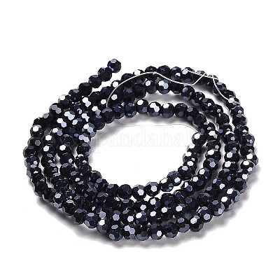 Гальванические непрозрачные стеклянные бусины EGLA-A035-P3mm-A18-1