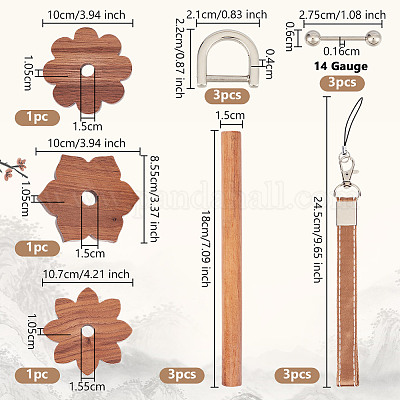 Наборы для изготовления деревянных держателей для пряжи своими руками TOOL-OC0002-04-1