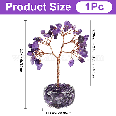 1 шт. натуральные аметистовые чипсы украшения из дерева жизни DJEW-DJ0001-08B-1