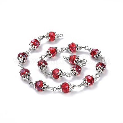 Ручной цепи стекло бисером AJEW-JB00498-07-1