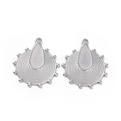Подвески-кабошоны из не тускнеющей нержавеющей стали 304 STAS-C003-08P-1