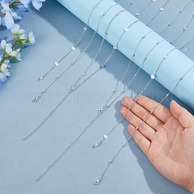 1 шт. цепочка из нержавеющей стали с пайетками на талию AJEW-WH0248-752-1