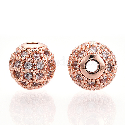 Стойки обшивки латунь кубического циркония бусы ZIRC-S001-8mm-A03-1