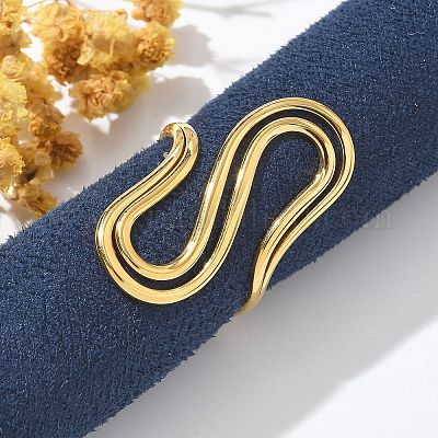 Кольца-манжеты S-образной формы из нержавеющей стали 304 для женщин RJEW-Z077-01G-06-1