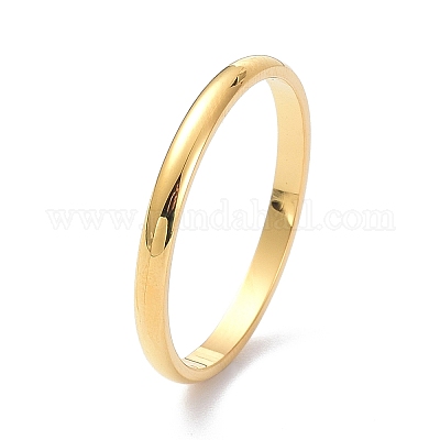 Кольцо на палец с полированным куполом толщиной 2 мм для девочек и женщин RJEW-C012-05D-G-1