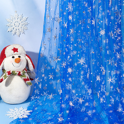 Нейлоновая ткань с узором снежинки DIY-WH0084-85B-1