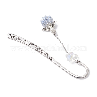 Закладка-крючок из тибетского серебряного сплава AJEW-JK00401-01-1