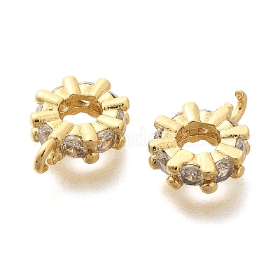 Плоская круглая стойка покрытие латунь микропаве кубический цирконий трубчатые дужки KK-H508-09G-1