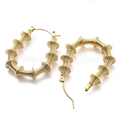 Серьги-кольца из нержавеющей стали 304 EJEW-B023-05G-1