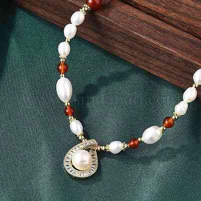 Ожерелья с подвесками в виде слезы из латуни NJEW-P325-01G-1