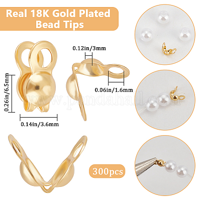 300 шт. латунные наконечники для бусин KK-BBC0015-70-1