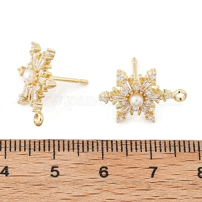 Латунные серьги-гвоздики из циркония KK-K371-34G-1