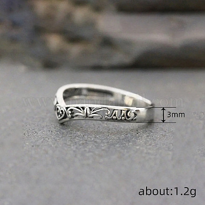 Полые латунные кольца с V-образным узором в форме сердца FS-WGACF43-03-1