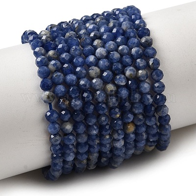 Природный содалит бисер нитей&nbsp;G-L653-B02-3mm-01-1