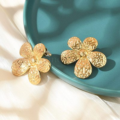 Серьги-гвоздики из нержавеющей стали 304 для женщин EJEW-B121-01G-03-1