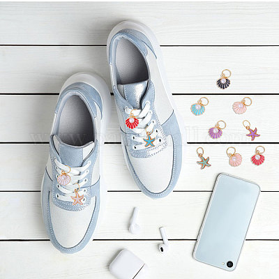 12 шт. эмалевые подвески для обуви с изображением морских организмов PALLOY-CA00013-1