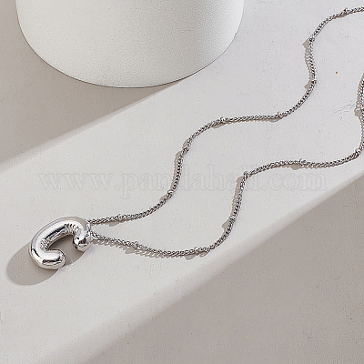 1 шт. латунная цепочка с подвесками в виде букв из сплава NJEW-LP0001-41C-P-1