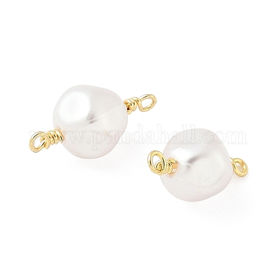 Белый пластиковый АБС-пластик с имитацией жемчуга KK-C097-03G-1