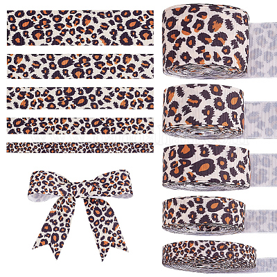 5 rouleau de 5 styles de rubans en polyester de 5 mètres&nbsp;SRIB-FG0001-34-1