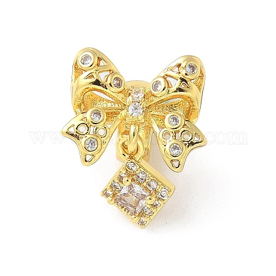 Латунные микропаве прозрачные подвески с фианитом KK-A236-01G-1