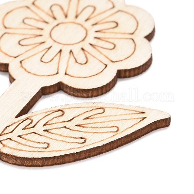 Ritaglio di fiori di legno non finito fai da te all'ingrosso 