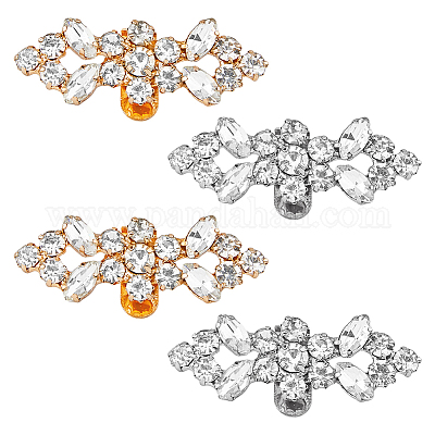 2 пара 2-х цветных съемных украшений для обуви в виде цветов AJEW-HY0001-15-1