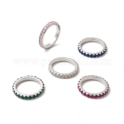 Латунные микро проложить пальцев кольца кубического циркония RJEW-P166-09B-P-1